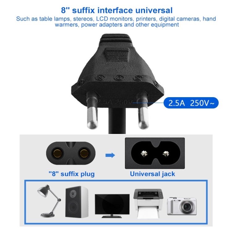 2 Prong Style EU Notebook Power Cord, Cable Length: 1.2m
