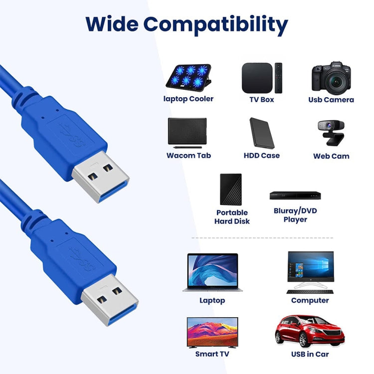USB 3.0 A Male to A Male AM-AM Extension Cable, Length: 1m