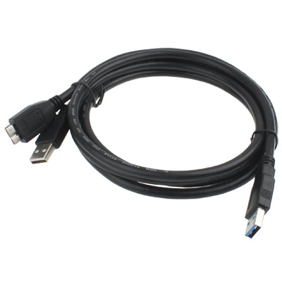 USB 3.0 AM to USB 3.0 Micro USB + USB 2.0 AM Cable, Length: 1