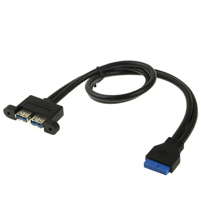 2 x USB 3.0 AF to 20Pin Cable, Length: 50cm