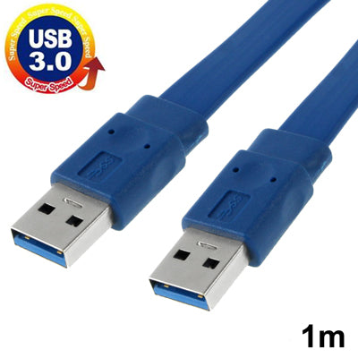 USB 3.0 A Male to A Male AM-AM Extension Flat Cable, Length: 1m