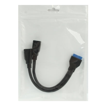 2 x USB 3.0 AF to USB 3.0 20 Pin Female Cable, Length: 20cm