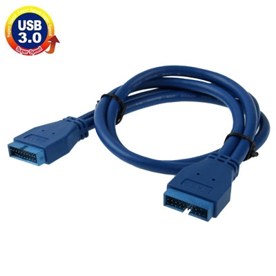 USB 3.0 Motherboard 20 Pin Male to 20 Pin Male Extension Cable, Length: 50cm