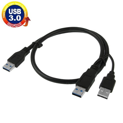 USB 3.0 AM to USB 3.0 AM + USB 2.0 AM Cable, Length: 60cm