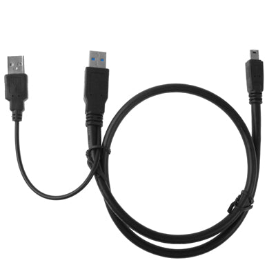Mini 10pin USB 2.0 to USB 3.0 AM + USB 2.0 AM Cable, Length: 60cm