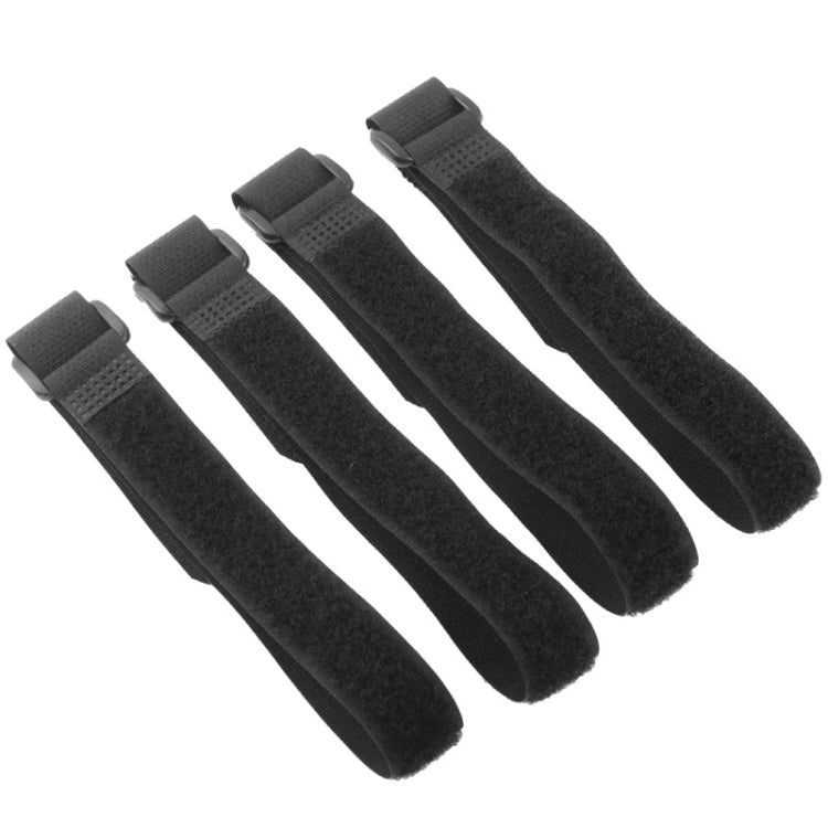 4 PCS Hook and Loop Fastener Computer Cable Ties, Width: 1cm, Length: 35cm(Black)