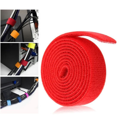 Multifunction Hook and Loop Fastener Computer Cable Ties, Red (Width: 20mm, Length: 1.1m)(Red)