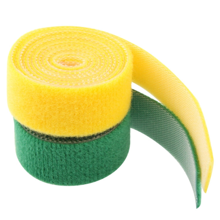 Multifunction Hook and Loop Fastener Computer Cable Ties, Yellow & Green (Width: 20mm, Length: 2 x 50cm)