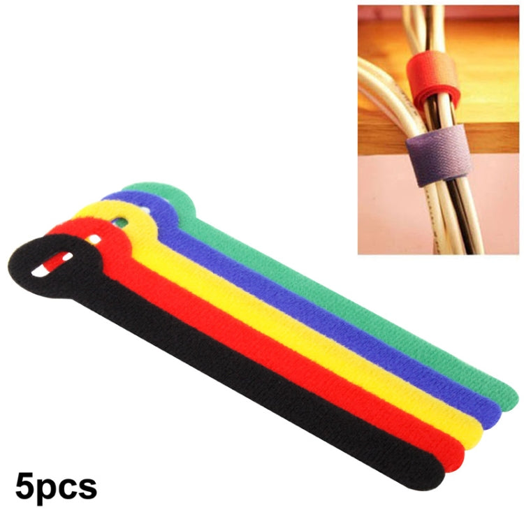 5 PCS Colorful Hook and Loop Fastener Computer Cable Ties