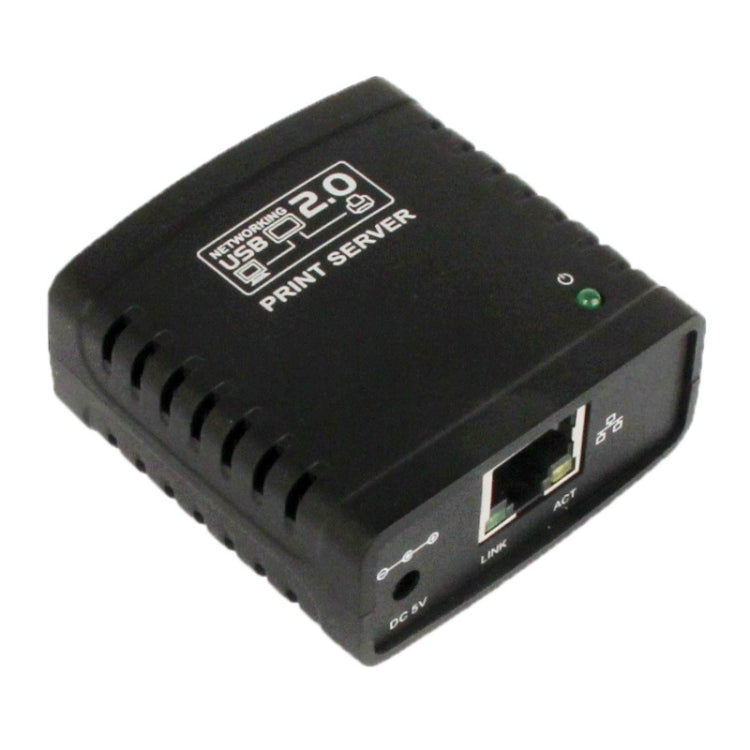 Network USB 2.0 LPR Printer Server, 10/100MBps Ethernet(Black)