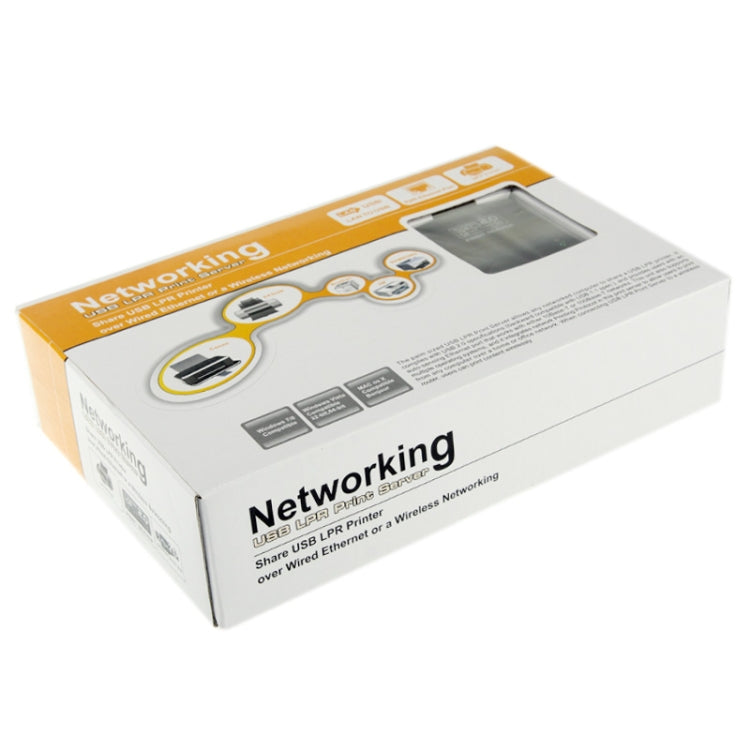 Network USB 2.0 LPR Printer Server, 10/100MBps Ethernet(Black)