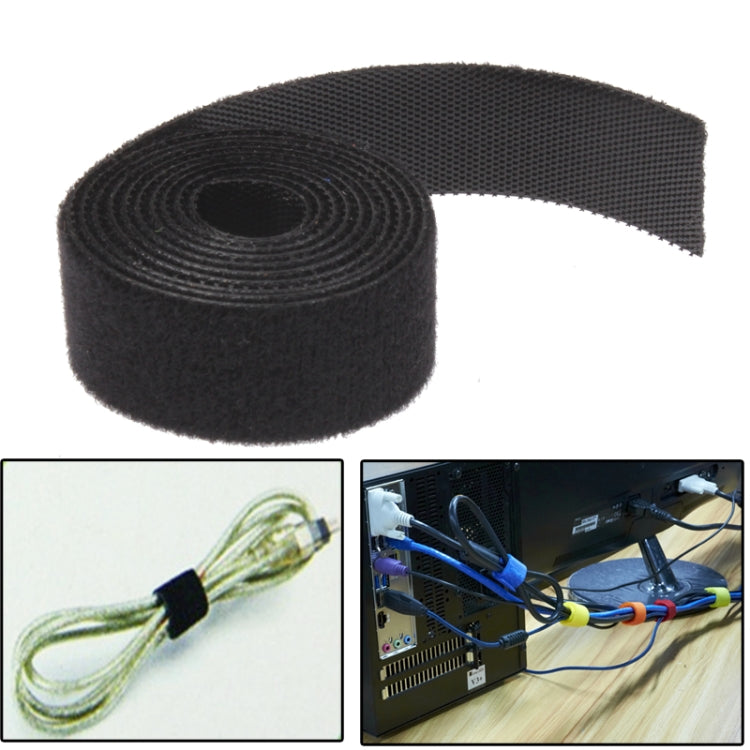 91cm Multifunction Hook and Loop Fastener Computer Cable Ties(Black)