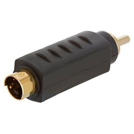 S-Video 4Pin Male Plug to RCA Male Plug Video Adapter Gold Plated(Black)