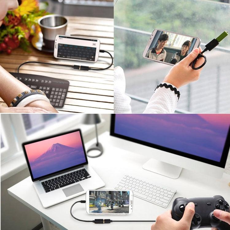 20cm USB 2.0 AF to Micro USB 5 Pin Male OTG Adapter Cable, For Galaxy S IV / i9500 / S III / i9300 /Note II / N7100 / i9220 / i9100 / i9082 / Nokia / LG / BlackBerry / HTC One X