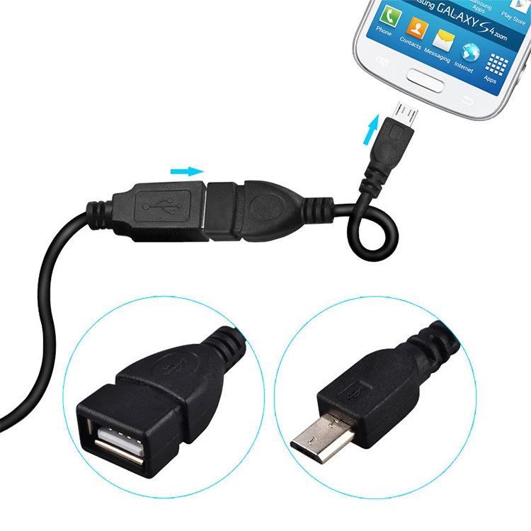 10cm USB 2.0 AF to Micro USB 5 Pin Male OTG Adapter Cable for Samsung / Nokia / LG / BlackBerry / HTC One X /Amazon Kindle / Sony Xperia etc.(Black)