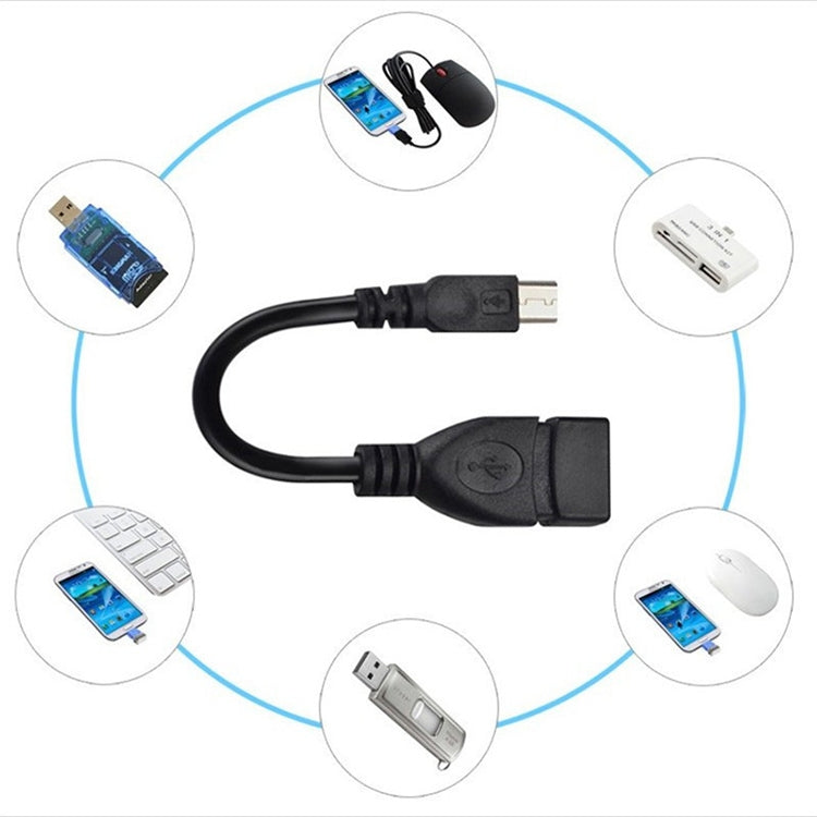 10cm USB 2.0 AF to Micro USB 5 Pin Male OTG Adapter Cable for Samsung / Nokia / LG / BlackBerry / HTC One X /Amazon Kindle / Sony Xperia etc.(Black)