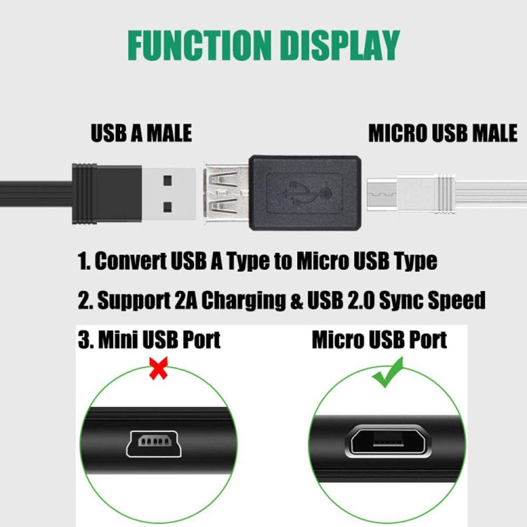 High Quality USB 2.0 AF to Micro USB Female Adapter(Black)