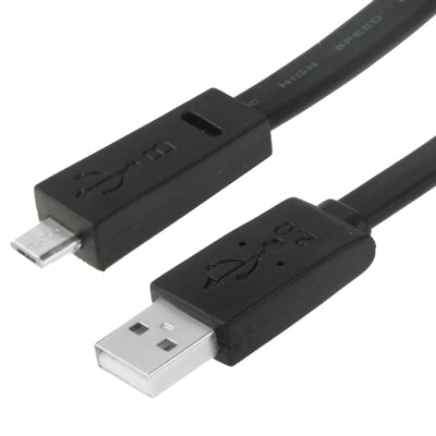 High Quality Noodle Style USB 2.0 to Micro USB Male Adapter Cable for Galaxy S IV / i9500 / S III / i9300 /Note II / N7100 / i9220 / i9100 / i9082 / Nokia / LG / BlackBerry / HTC One X /Amazon Kindle / Sony Xperia etc, Length: 1.5m(Black)