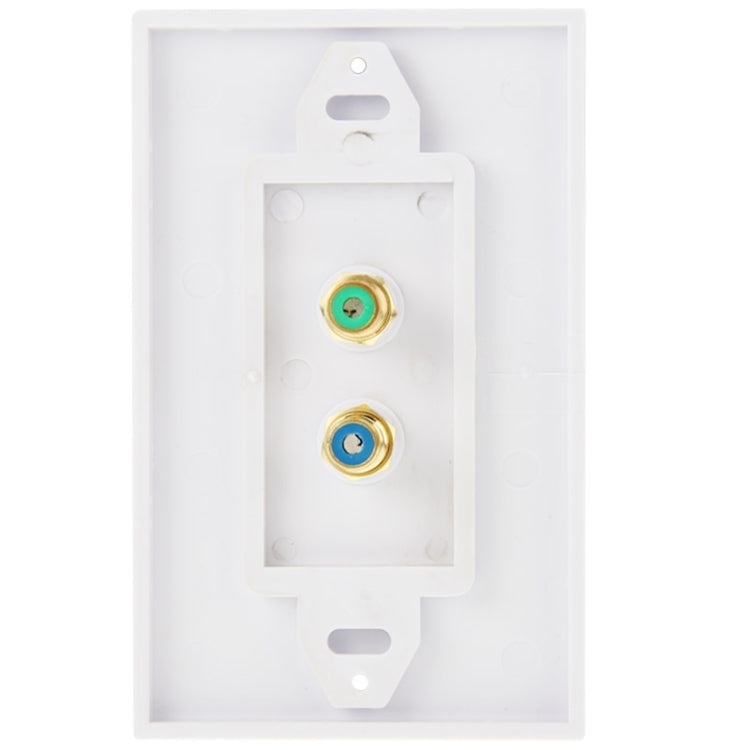 2 RCA Female Plugs Wall Plate Panel