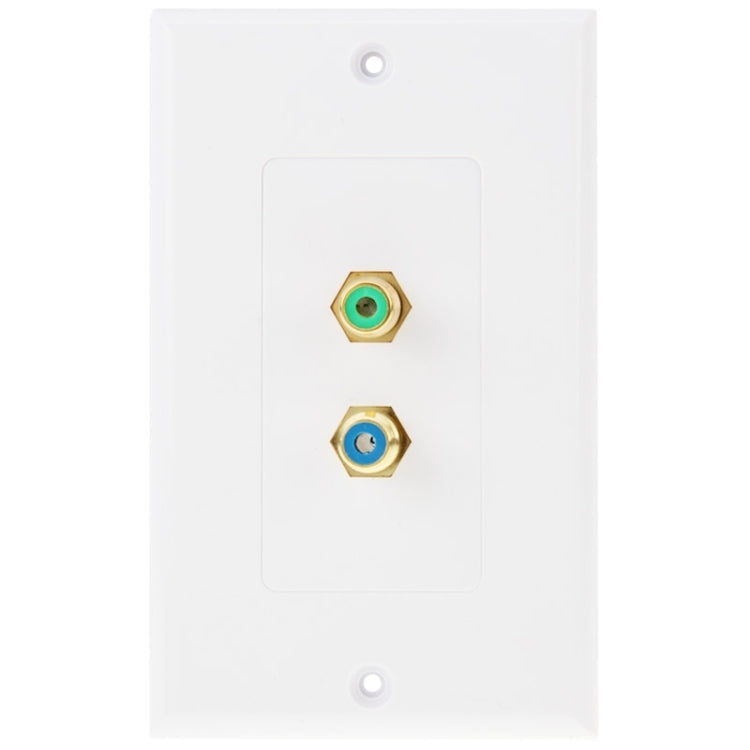 2 RCA Female Plugs Wall Plate Panel