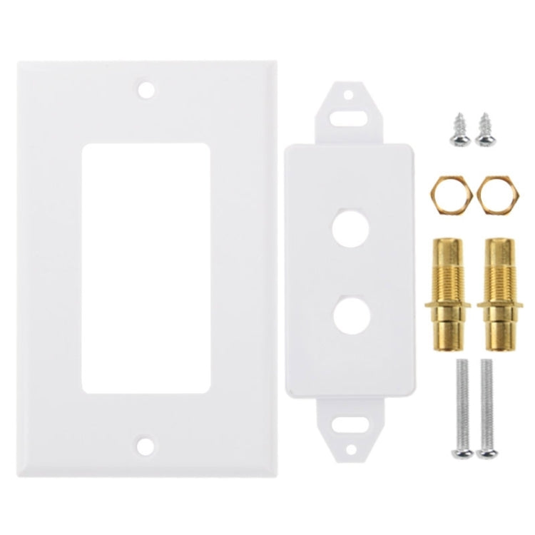 2 RCA Female Plugs Wall Plate Panel