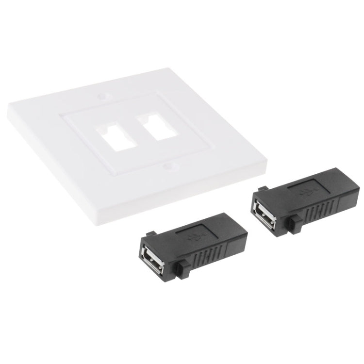 Dual USB 2.0 Female Plugs Home Wall Charger Plate Wall Plate Panel