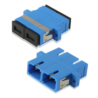 SC-SC Single-Mode Duplex Fiber Flange / Connector / Adapter / Lotus Root Device(Blue)