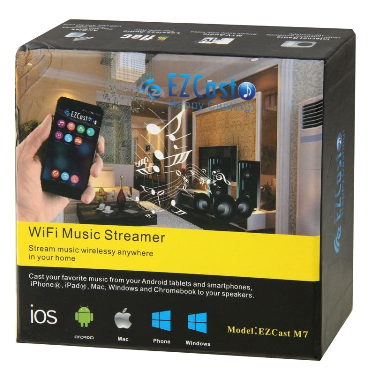 EZCast M7 Internet Radio Airplay DLNA(DMR) WiFi Music Streamer Audio Receiver, Support iOS / Android / Windows