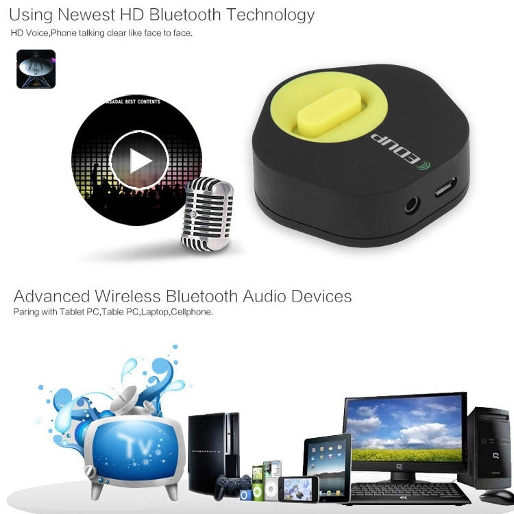 EDUP 2 in 1 Bluetooth V4.1+EDR 3.5mm Audio Receiver & Transmitter for Music and TV For iPhone, Samsung, HTC, Sony, Google, Huawei, Xiaomi and other Smartphones