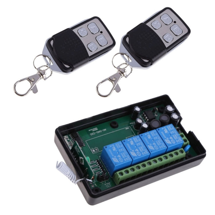 AC 220V 4CH Remote Switch Learning Code Receiver + 4 Buttons Remote Control 315MHz Transmitter