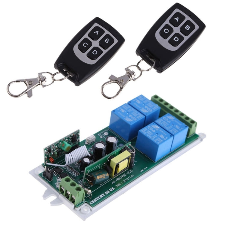 AC 85V-260V 4CH Remote Switch Learning Code Receiver + 4 Buttons Waterproof Remote Control 315MHz Transmitter