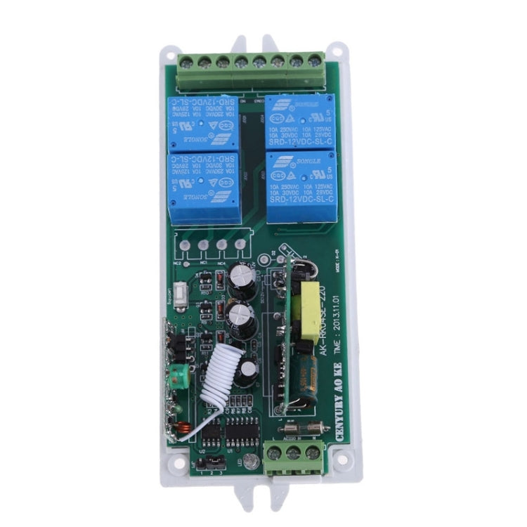 AC 85V-260V 4CH Remote Switch Learning Code Receiver + 4 Buttons Waterproof Remote Control 315MHz Transmitter