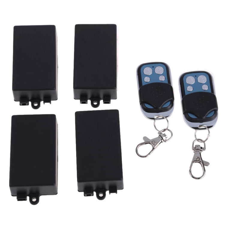 AC 220V 1CH Wireless Remote Control Receiver x 4 + 2 Buttons Remote Control RF Wireless Transceiver x 2
