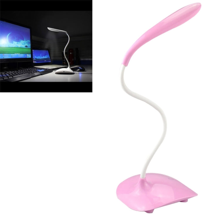 USB Touch Switch 2 Rows LED Flexible Table Lamp, 3-level Brightness Switching Adjustable Lighting Lamp(Pink)