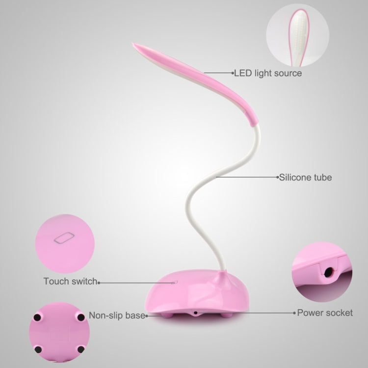 USB Touch Switch 2 Rows LED Flexible Table Lamp, 3-level Brightness Switching Adjustable Lighting Lamp(Pink)