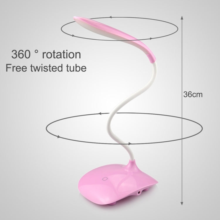 USB Touch Switch 2 Rows LED Flexible Table Lamp, 3-level Brightness Switching Adjustable Lighting Lamp(Pink)