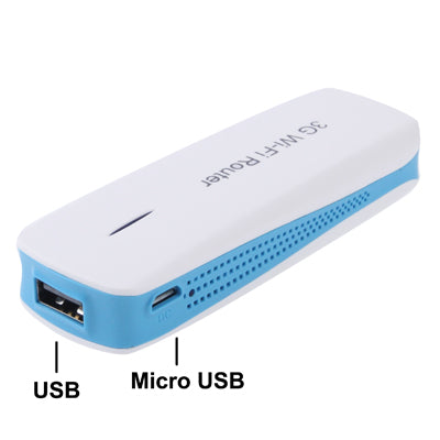 MPR-L8 3 in 1 150Mbps WIFI Wireless Router with Mobile Power (1800mAh Mobile Power + 3G Hotspot + Wireless AP), Blue(Blue)