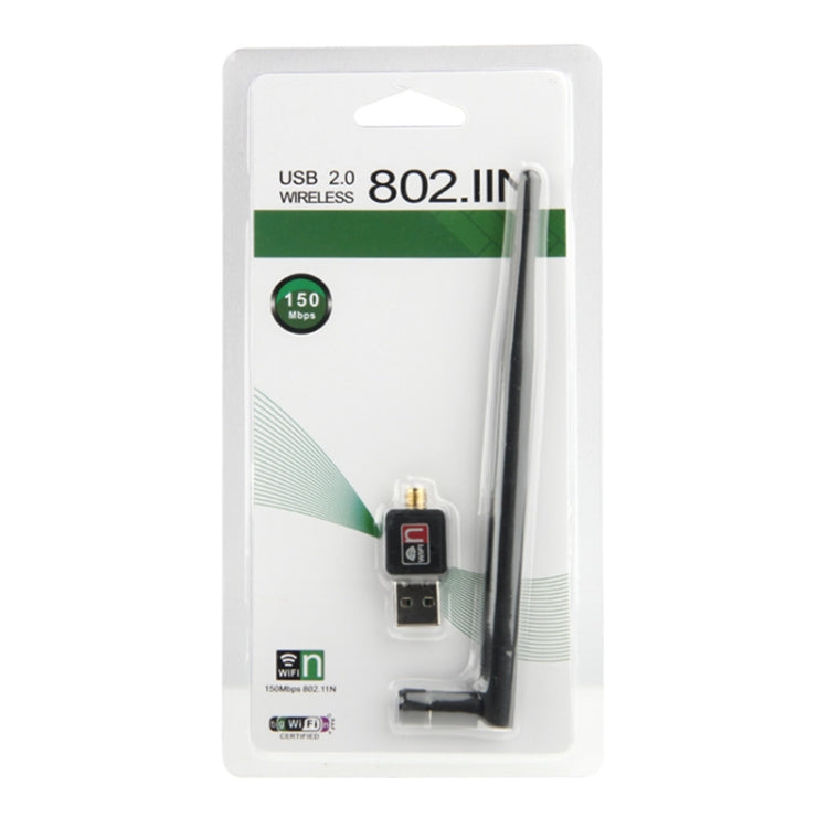 Unlimited Long Distance Mini USB 2.0 Wireless 802.11n Adapter, 150Mbps, Length 15cm