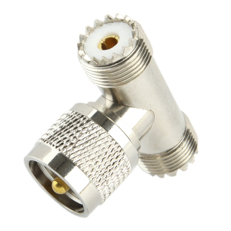 UHF Male to 2 x UHF Female Adapter(Silver)