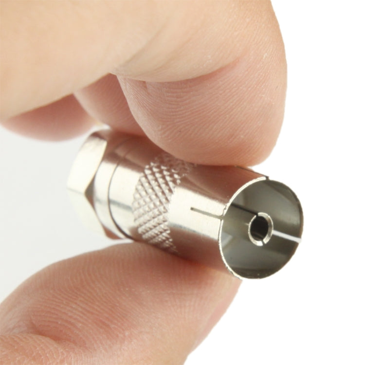 Coaxial RF F Male to ICE Female Adapter(Silver)