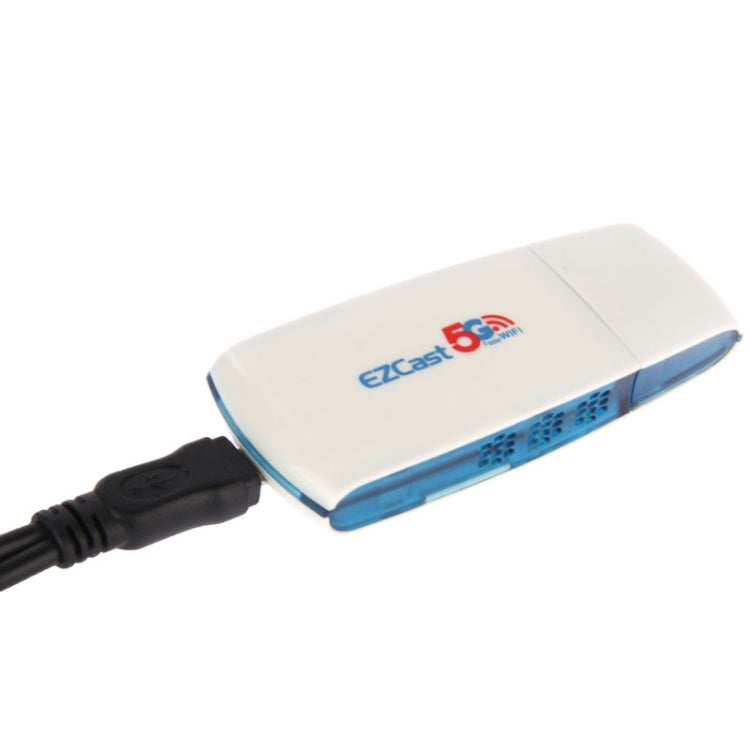 EZCAST Dual Frequency 2.4GHz/5GHz 300Mbps 1080P HD Video Decoder WiFi Display Miracast HDMI TV Dongle(White)