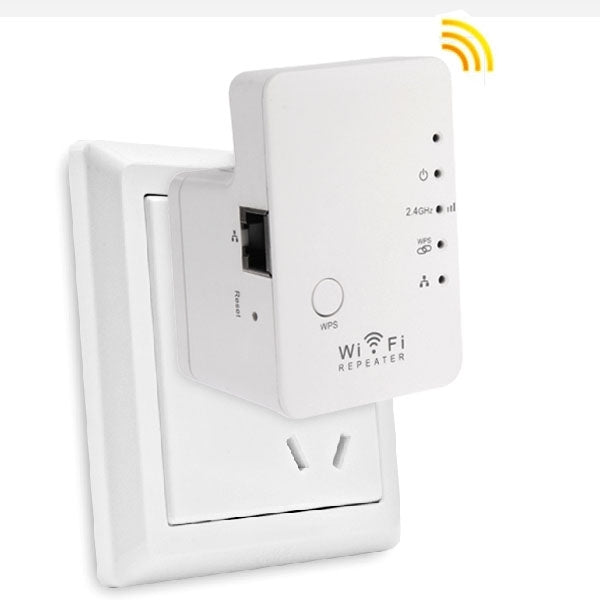 300Mbps Portable WiFi Repeater Router Wireless Signal Extender, Support WPS One Key Encryption, Sign Random Delivery (US + EU Plug)(White)