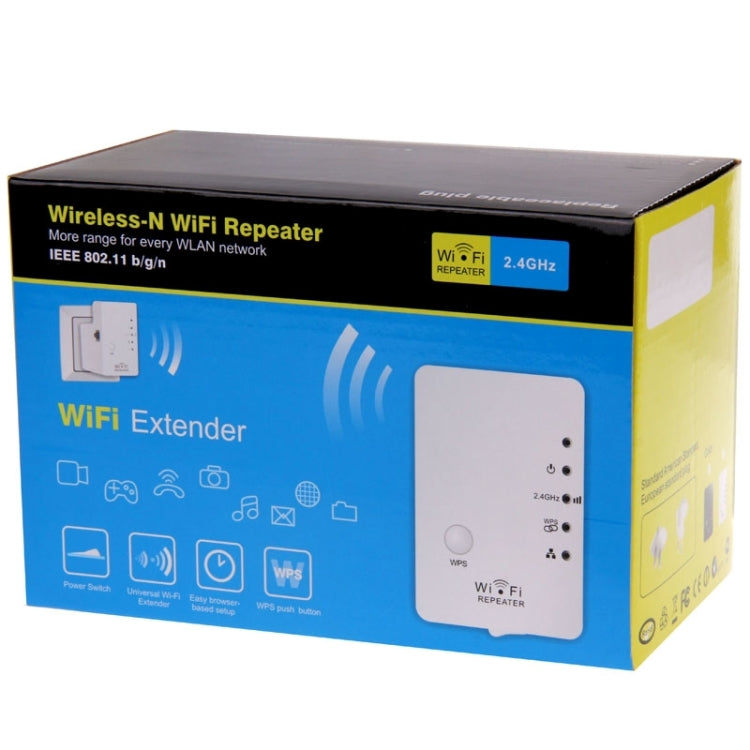 300Mbps Portable WiFi Repeater Router Wireless Signal Extender, Support WPS One Key Encryption, Sign Random Delivery (US + EU Plug)(White)