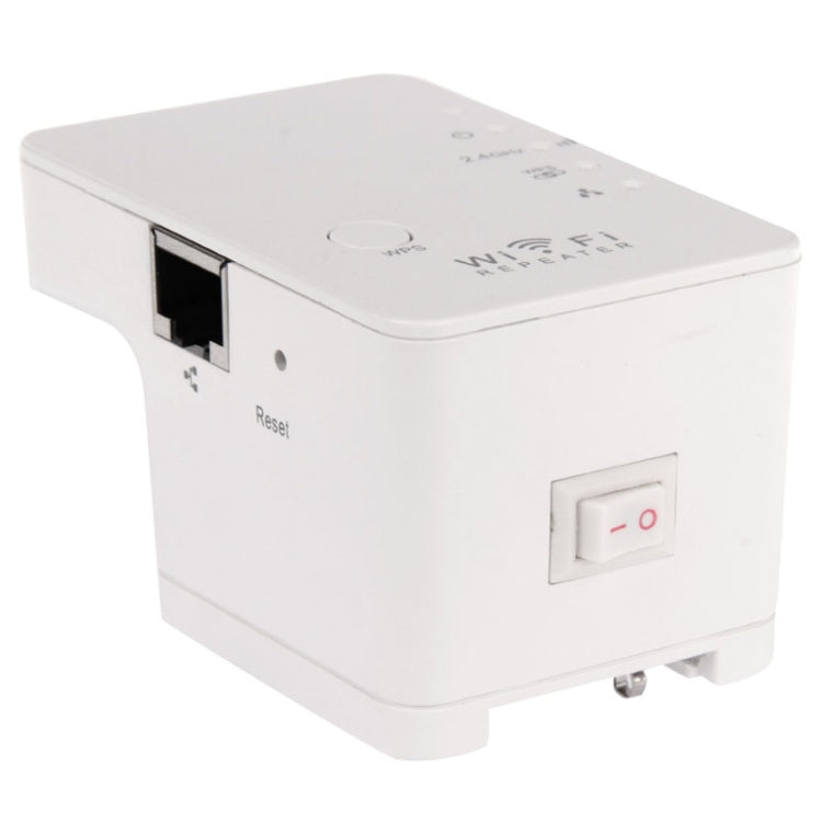300Mbps Portable WiFi Repeater Router Wireless Signal Extender, Support WPS One Key Encryption, Sign Random Delivery (US + EU Plug)(White)