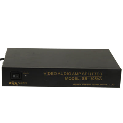 8 Channels Video Audio AMP Splitter(Black)