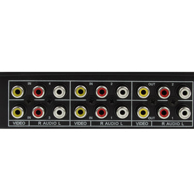 4-Way Video & Audio Switch, 4 Inputs, 2 Outputs (JM-VA402)