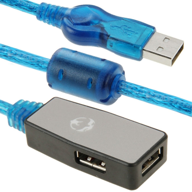 High Speed Transmission USB 2.0 HUB AM to Dual AF Extension Cable, Length: 10m(Blue)