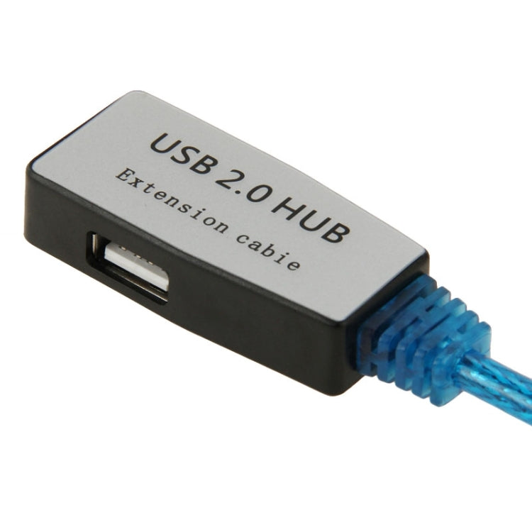 High Speed Transmission USB 2.0 HUB AM to Dual AF Extension Cable, Length: 10m(Blue)