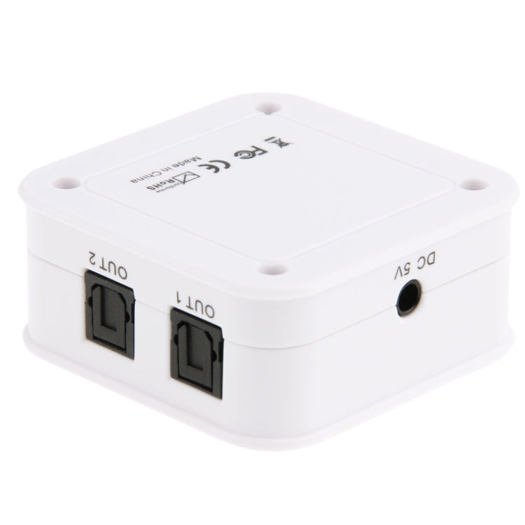 SPDIF / TOSLINK Power Adapter Digital Optical Audio Splitter Amplifier 1x3(White)