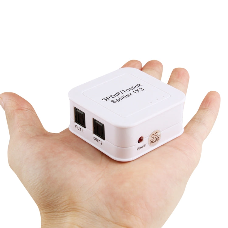 SPDIF / TOSLINK Power Adapter Digital Optical Audio Splitter Amplifier 1x3(White)